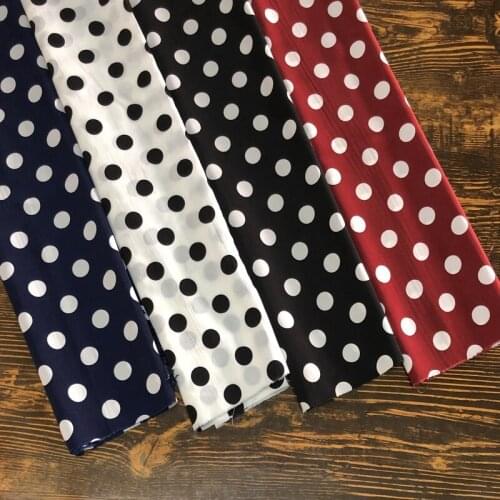 White Polka Dot Black White 2 Centimeter Dotted Cloth Chemical Fiber Soft Non-transparent South Korea Linen/1 M