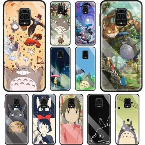 Cute Studio Ghibli Totoro Cases for Xiaomi Redmi Note 8 8T 9S 9 Pro Max 7 K30 Zoom Mi 10 CC9 9T 8Lite Tempered Glass Cas