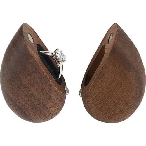 Handmade Wooden Ring Box for Wedding Wooden Ring Case Wedding Ring Holder Engagement Ring Bearer Box