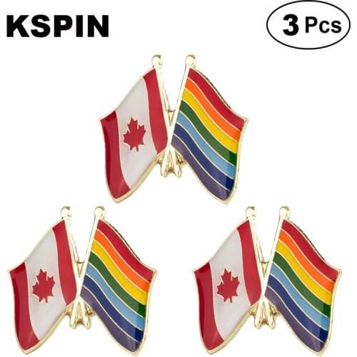 Canada & Rainbow Frendship Lapel Pin Brooches Pins Flag badge Brooch Badges