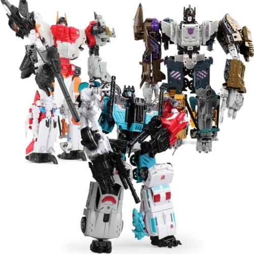 Haizhixing Big Size 5 IN 1 Anime Devastator Transformation Toy Robot Car Anime Action Figures Aircraft Motorcycle Model Kid boy