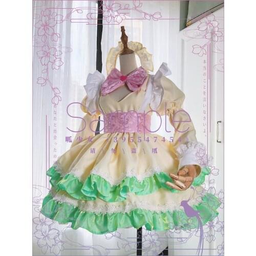 [Customized]Anime Demon Slayer/Kimetsu no Yaiba Kanroji Mitsuri Maid Outfit Lolita Dress Cosplay Costume Halloween Free Shipping