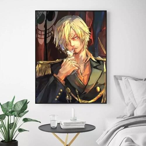 Sanji Canvas Painting Japan Anime Man Cool Hd Printed Home Smoking Decoration Pictures Poster Wall Art For Living Room Artwork