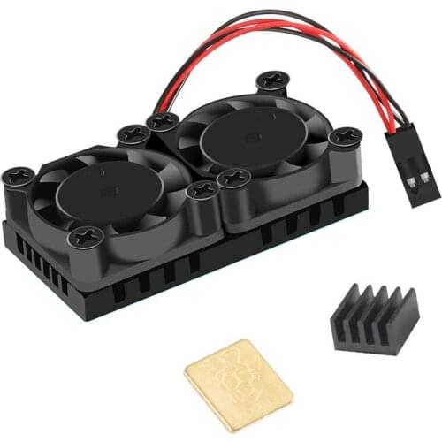 Pi Cooling Dual Fan Raspberry Kit (2 Fans + Hestsink + Adhesive Tape) + 2 Pcs Heat Sinks for Raspberry Pi 3 B