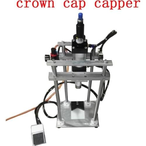 Pneumatic Crown Beer Cap Capper Soda Water Steamwater Carbonated Drinks Bottle Lid Locking Lock Capping Machine Free Shipping
