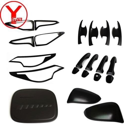 Black body kit For Toyota Fortuner AN160 HILUX SW4 2015 2016 2017 head light mirror tank cover car styling accessories YCSUNZ