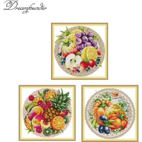 Fruit plate series cross stitch kit aida 14ct 11ct count print canvas stitches embroidery DIY handmade needl