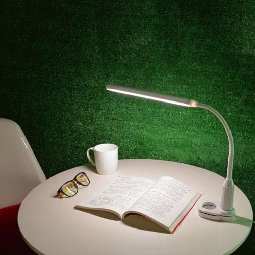 Clip Desk Lamp USB Charging LED Touch Desk Lamp Gooseneck Desktop Foldable Dimming Eye Protection Student Light Learning Lamp