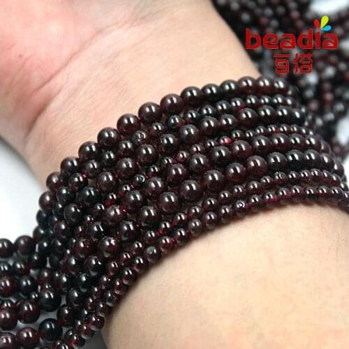 5-5.4mm Garnet Round Beads Natural 15'' For Jewelry Making DIY Bracelet DH-BTB058-62