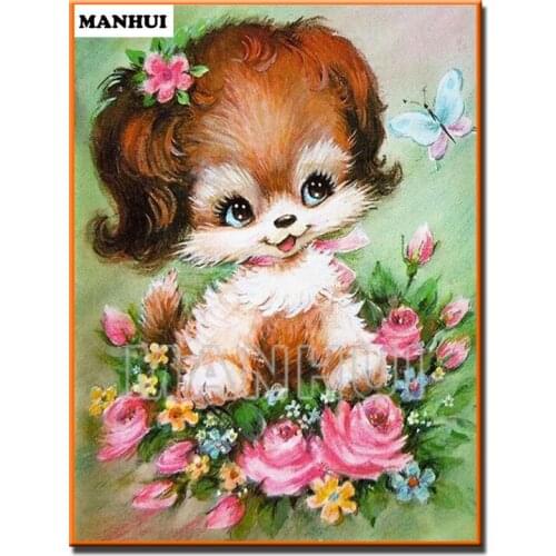 New diy Diamond painting Cute dog 3D square/round Diamond mosaic pasted full cross stitch Crafts Home Decoration MH613