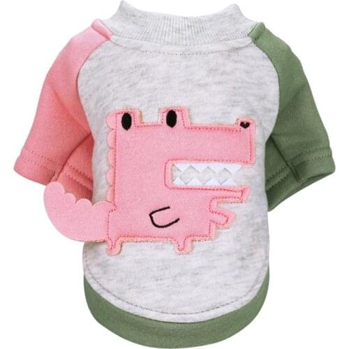 New Pet Hoodie Dog Dress Crocodile Print Cat Puppy T-Shirt Coat Autumn/Winter Clothes Apperal 4 Colours