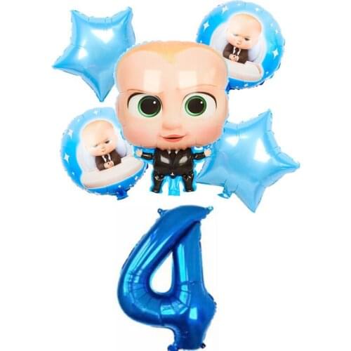 NEW 32 inch Number Foil Balloons Boss Baby Balloon Baby Shower 1 2 3 4 5 6st Birthday Party Decoration Cartoon Helium Globos