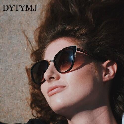 DYTYMJ Oversized Sunglasses Women 2021 Retro Mirror Eyeglasses Women Cat Eye Glasses Women Vintage Oculos De Sol Feminino UV400