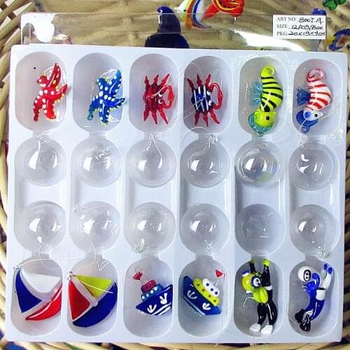 Floating glass fish - Aquarium Mini Fish Figurine - Hand blown glass fish Lamp working Miniature Fish Blown Glass Animal Statues