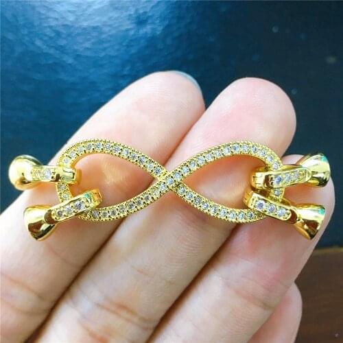 Jewelry Making Supplies High Quality Copper Zirconia Rhinestone Findings DIY Long Pearls Necklace Pendant Accessories Spacers