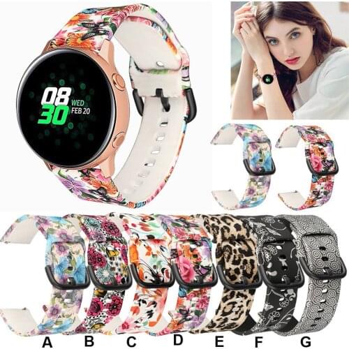 Replacement Silicone Wrist Band Strap For Samsung Galaxy Watch 42mm/Active 40mm Leopard Printing Adjustable Braclect Waistband