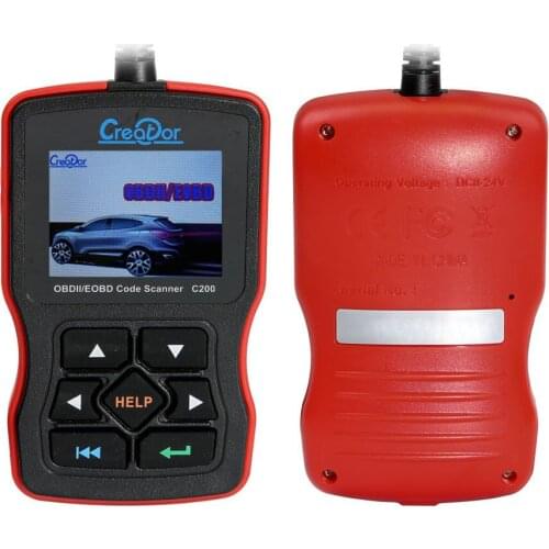 High quality Creator C200 OBD2/EOBD Code Reader 2.4" Color LCD Screen Multilingual Car Tester auto diagnostic tool free shipping