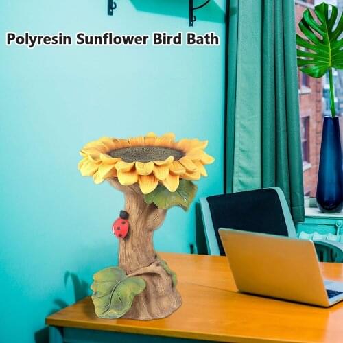 Modern Creative Sunflower Shower Model Micro Landscape Bird Bath Statue Home Garden Ornaments Yard Decoration Crafts