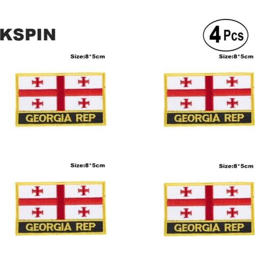 Georgia Rectangular Shape Flag Iron on Saw on Patches Embroidered Flag Patches National Flag Patches for Clothing