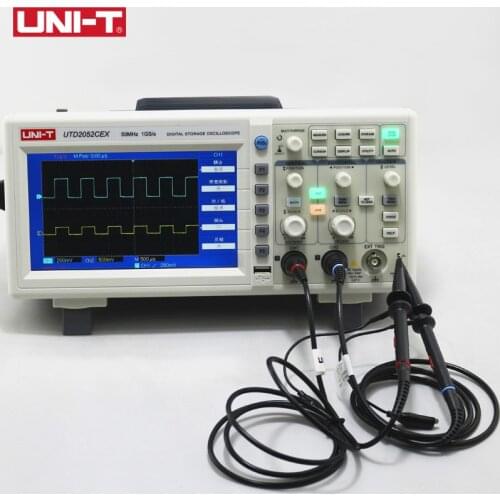UNI-T UTD2052CEX Digital Storage Oscilloscopes 2CH 50MHZ Scope meter 7 inches widescreen LCD displays USB OTG Interface