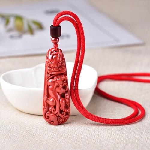 High Qualtiy Cinnabar PiXiu Pendant Necklaces Manual Rope Women Brave Troops Men Fashion Jewelry Gift Dropship