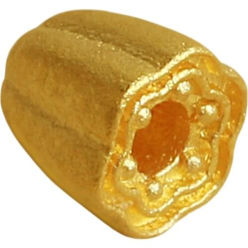 1pcs Pure 24K Yellow Gold Bracelet 3D Hard Gold Lotus Loose Beads Bracelet