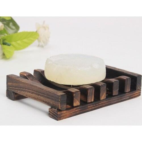 1pcs Wooden Natural Bamboo Soap Dish Tray Holder Storage Soap Rack Plate Box Container For Bath Shower Plate Bathroom