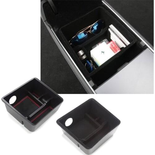 1Pc Car Central Armrest Storage Box Multi-functional Storage Box Container Tray Compatible with Tesla 2021 Model3 Model Y