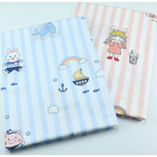 160CM*50CM sailor stripe cotton fabric sewing baby cloth infant linens kids bedding fabric cushion patchwork fabric tissue