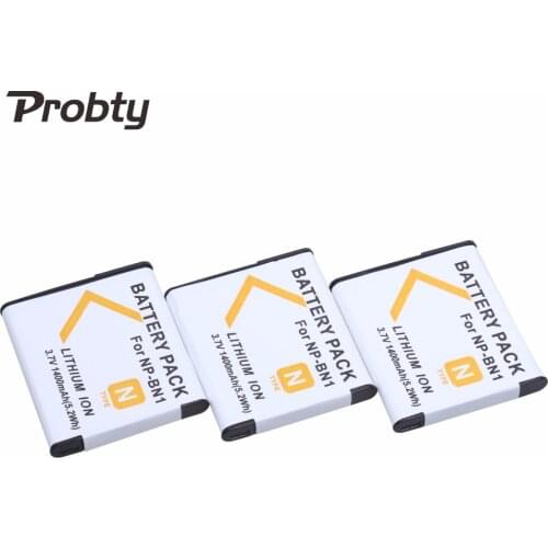 3Pcs Probty NP-BN1 NP BN1 Camera Battery For Sony DSC-TX20 DSC-TX30 DSC-TX55 DSC-TX66 DSC-TX100V DSC-TX200V DSC-W310 DSC-TX10