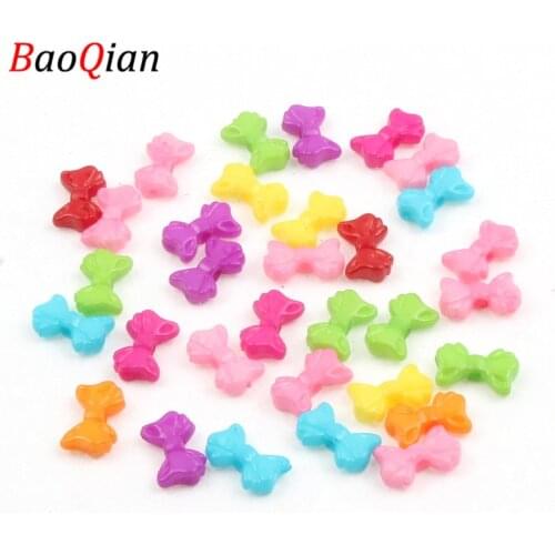 50PCS Bow Tie Shape Acrylic Color Beads For Jewelry Decoration Accessories DIY Jewelry Making Loose Spacers Beads