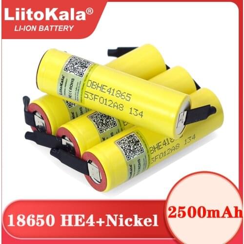 Liitokala Lii-HE4 2500mAh Li-lon Battery 18650 3.7V Power Rechargeable batteries +DIY Nickel sheet