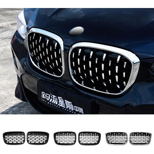 Pair Diamond Grills Meteor Style Replacement Grille Car Front Bumper Grill For BMW X3 X4 G01 G08 G02 2017-2020 Car Accessories