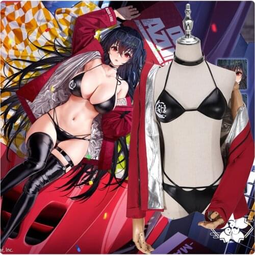 Azur Lane Swimsuit HMS Race Queen Racing Suit Taiho Outfit Royal Navy Swimwear Halloween Cosplay Costume Bra Short