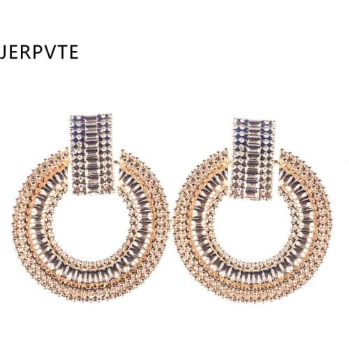 JERPVTE Brand Retro Geometric Pendants Drop Dangle Earrings For Women Hot Sale Boho Vintage Metal Statement Earrings Wholesale