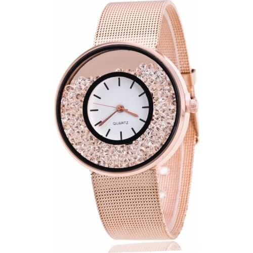 RUNEER Gold Sliver Mesh Stainless Steel Watches Women Top Brand Luxury Casual Clock Ladies Wrist Watch Relogio Feminino Gift