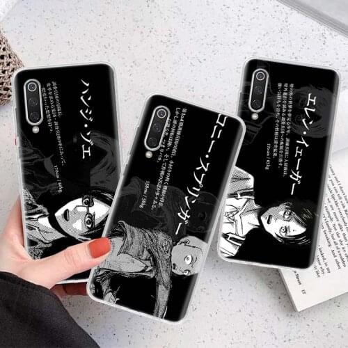 Attack On Titan Anime Phone Case For Xiaomi Redmi Mi Note 10 9 8 A3 A2 A1 CC9 9T 10T Lite F2 Pro 6X 5X F1 CC9E Coque Cover