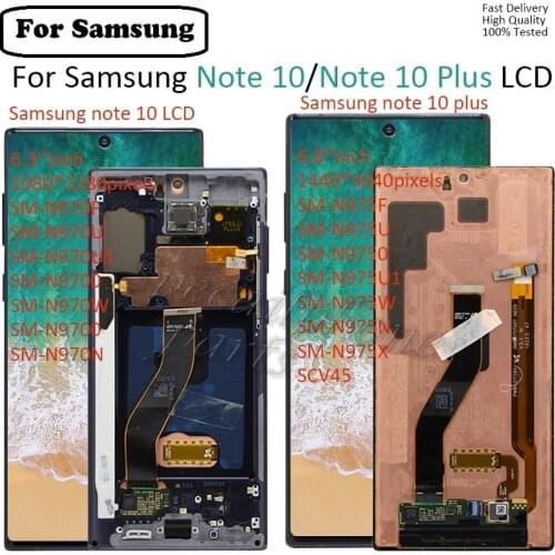 For Samsung Galaxy Note 10 N975F LCD Display with frame Touch Screen Digitizer For Samsung N970F N9700 Note10 plus pro lcd