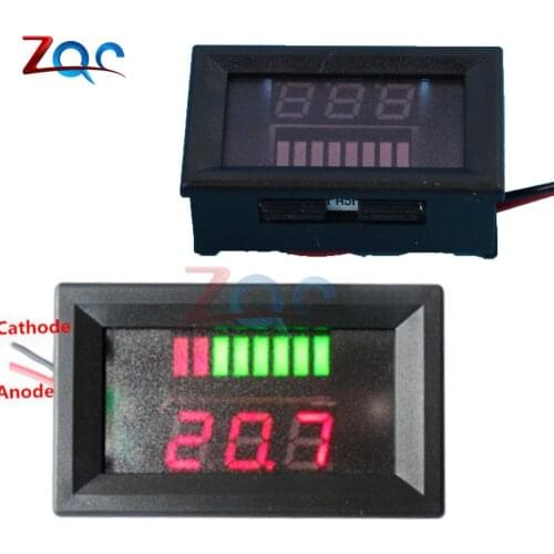 6V/12V/36V/48V Car Lead Acid Battery Charge Level Indicator Battery Tester Lithium Battery Capacity Meter LED Tester Voltmeter