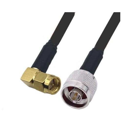 N Male to SMA Male Right Angle Connector Low Loss LMR195 RF Coaxial Extension Jumper Cable