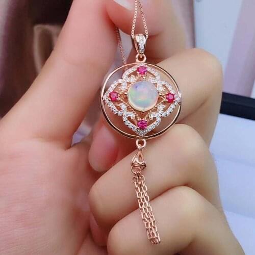 Opal Pendant Fahsion Natural Opal Necklace 925 Sterling Silver For Men or Women Party Jewelry Wholesale