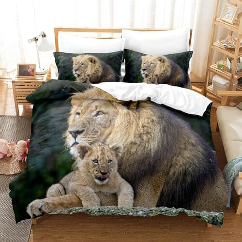 Scenery Lion Bedding Set Animal 3d Duvet Cover Sets Comforter Bed Linen Twin Queen King Single Size Fashion Luxury Home Decor