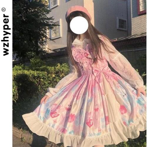 New Jsk Lolita Dress Soft Sisiter Victorian Medieval Lace Dress Women Princess Dress Halloween Costume for Girl