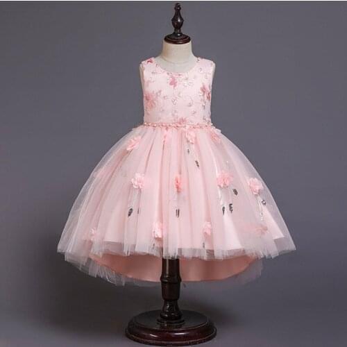 Children Dress 2021 Summer New Embroidered Kid Dresses For Girls Princess Dress Little Girl Wedding Dress Flower Girl Puffyskirt