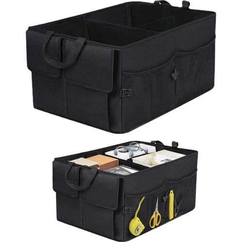 Car Boot Organiser Multi-Compartment Foldable Storage Bag, Durable for Rear SUV, Van, Auto Luggage