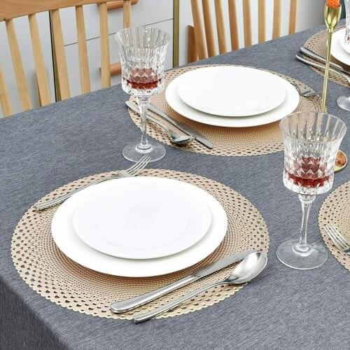 1pcs Empty Hot Stamping Placemat Golden Silver PVC Material Modern Style Suitable for Kitchen Dining Table Wedding Placemat