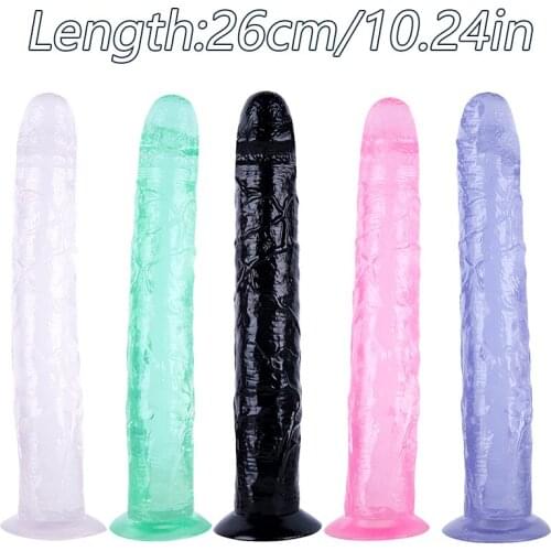 Realistic Dildo Giant Dildos Crystal Jelly Powerful Suction Cup Vaginal Massage G-Spot Stimulus Women Sex Toys Homosexual Orgasm