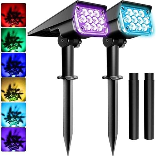 LED Solar Lamp Lawn Light Outdoor Waterproof Landscape Garden Spike Light Spotlights Solar Lawn Lamp Garden Decoration