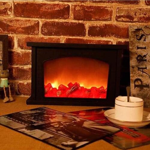 Simulation Fireplace Lantern LED Simulated Flame Effect Light USB Or Battery Powered Lamp For Indoor Outdoor Decoration Black