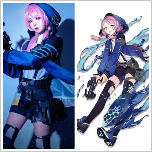 Game Arknights Blue Poison Cosplay Costume Uniform Elite Skin Outfit Full Set Halloween Costumes for Women Fancy Party Dress